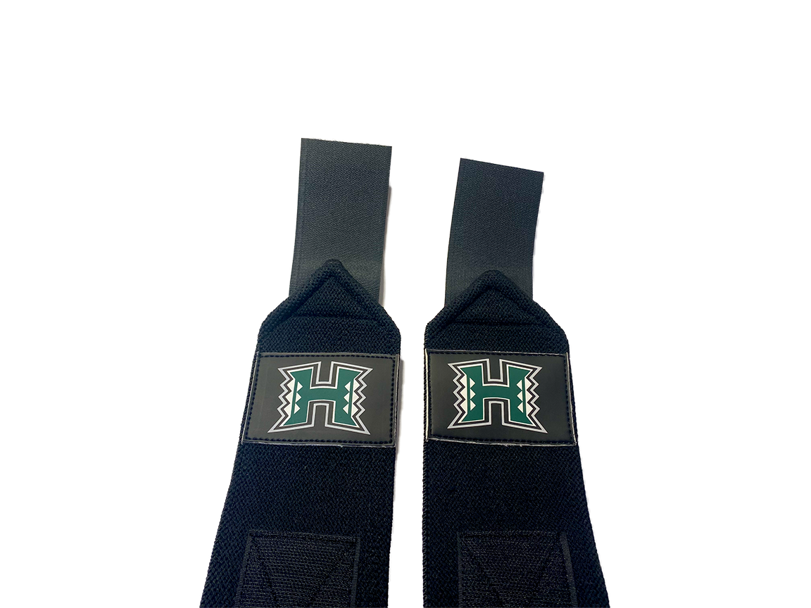 University of Hawaii logo 18" weightlifting wrist wraps