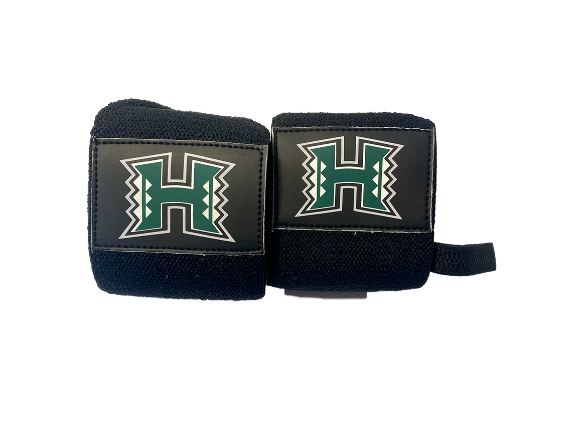 University of Hawaii logo 18" weightlifting wrist wraps