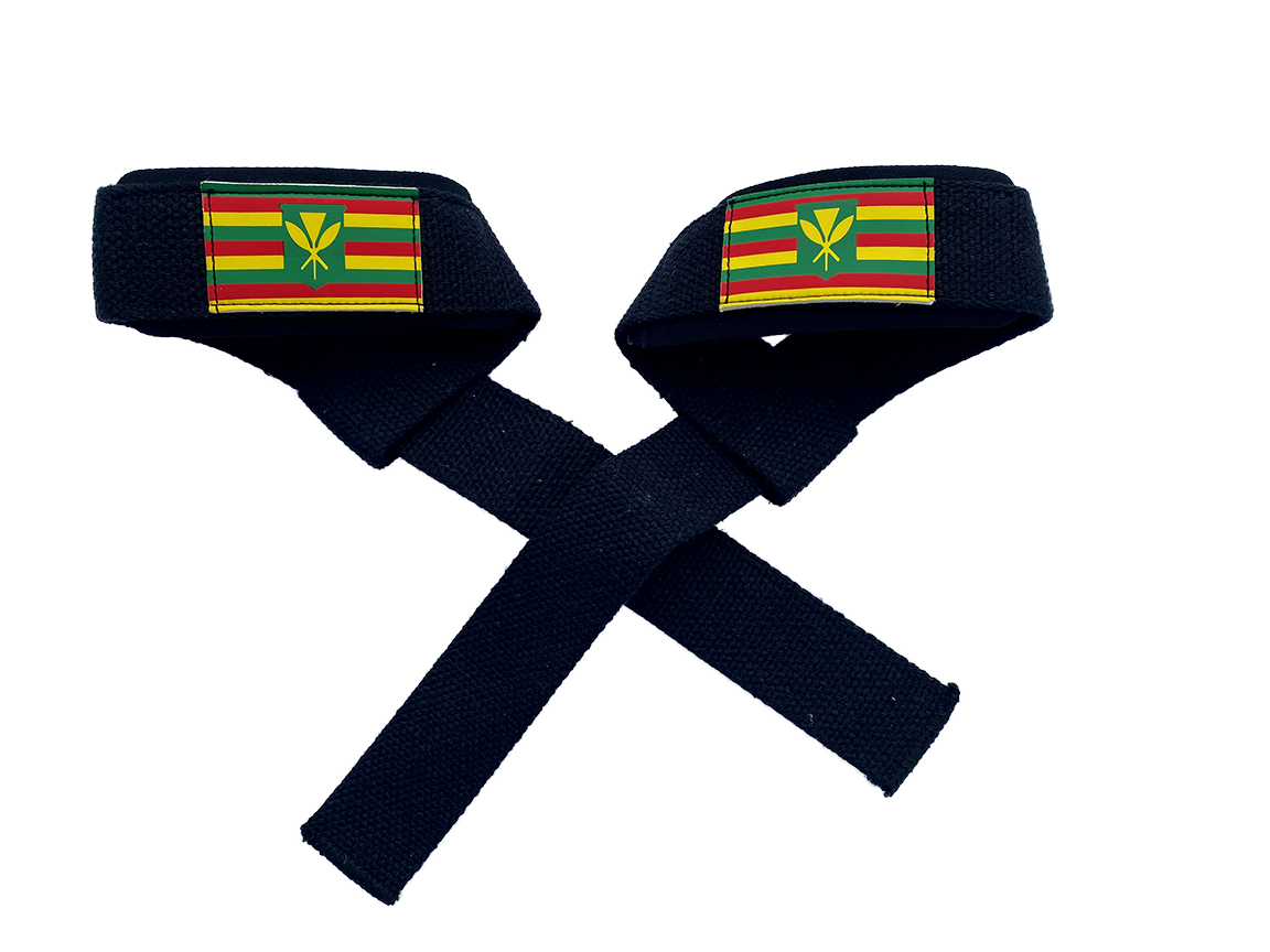 Kanaka Maoli flag with black straps and silicon grip