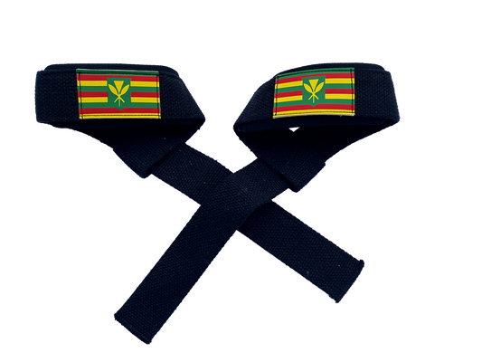 Kanaka Maoli flag with black straps and silicon grip