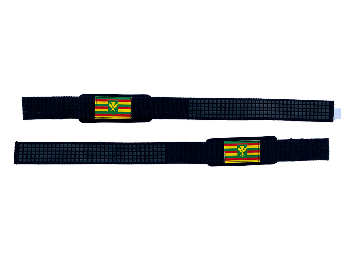 Kanaka Maoli flag with black straps and silicon grip